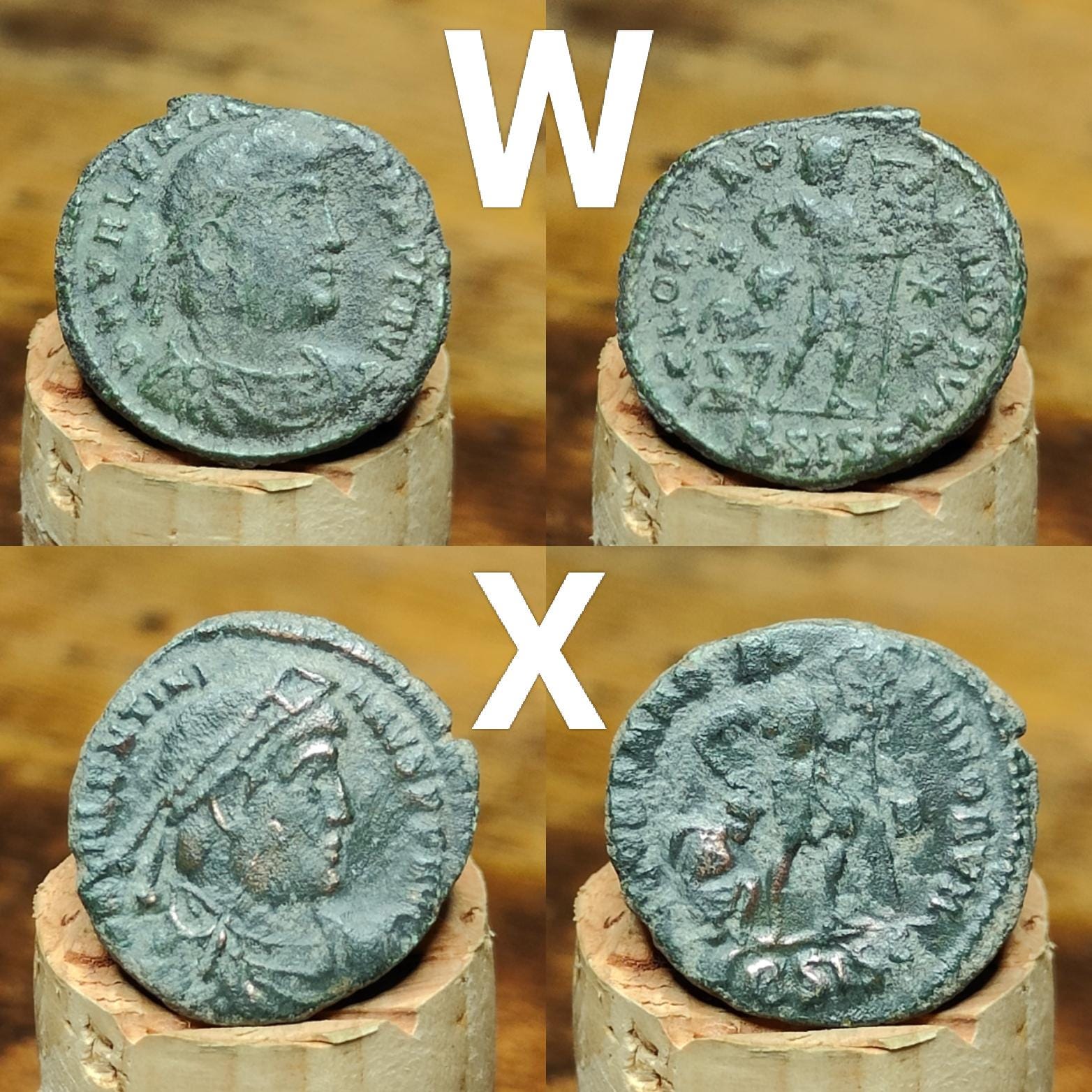Very Fine Roman coins, 4th century ancient Nummus