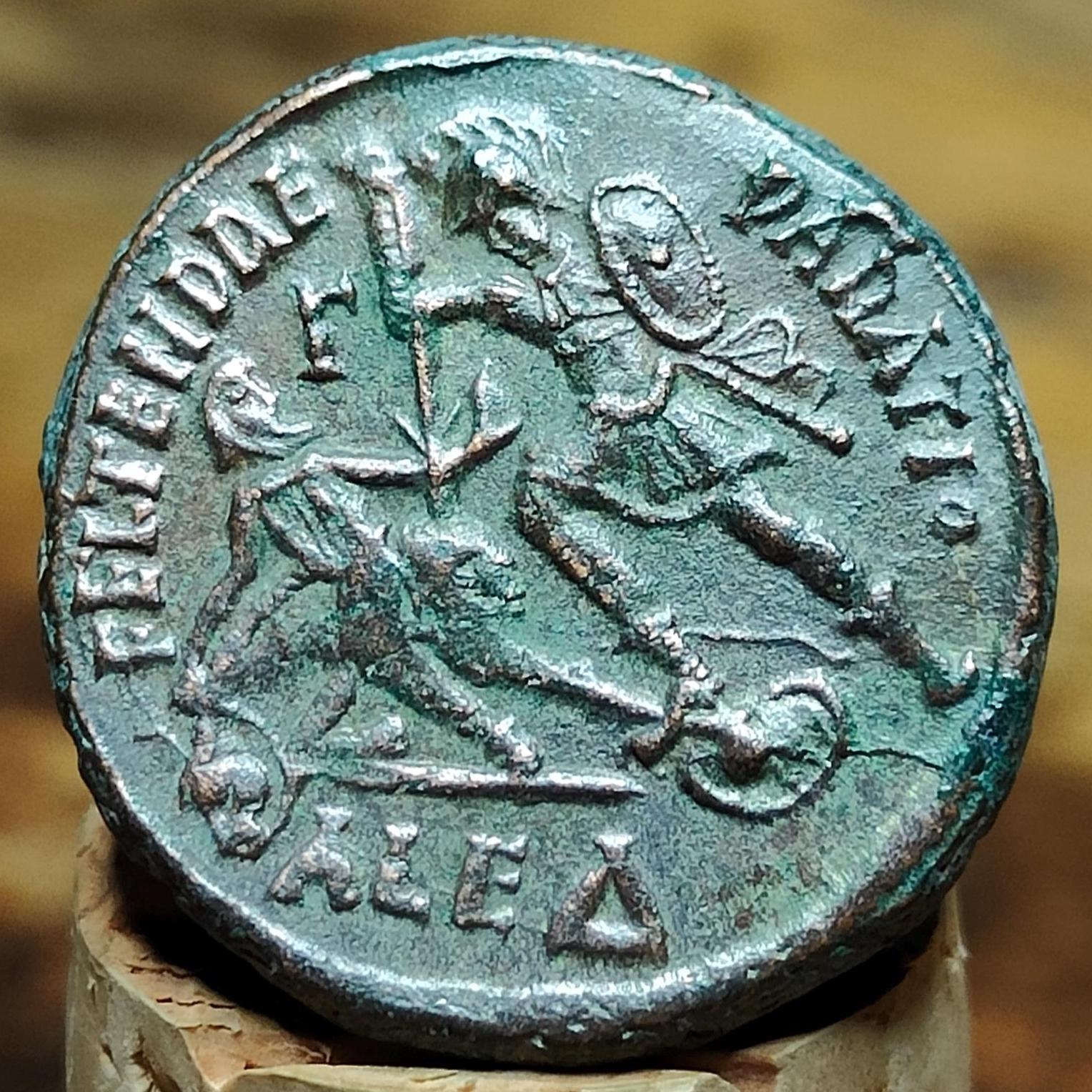 Constantius II Maiorina with fallen horseman reverse, high grade ancient Roman coin