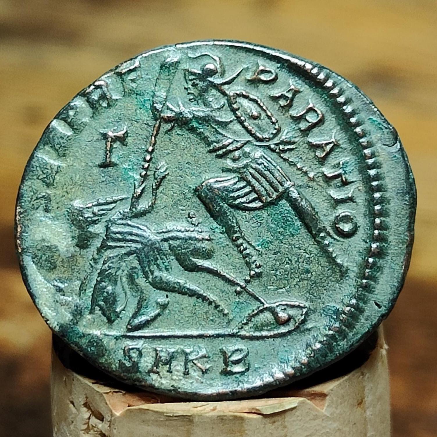 Constantius II Maiorina with fallen horseman reverse, high grade ancient Roman coin