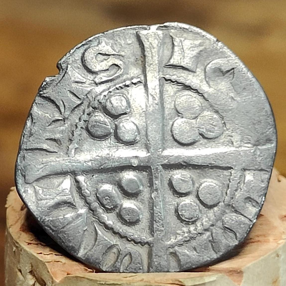 King Edward I Medieval hammered silver penny coin, 700 years old