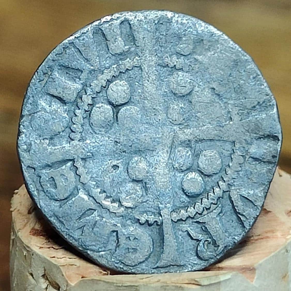 Medieval hammered silver penny coin of King Edward I, 700 years old