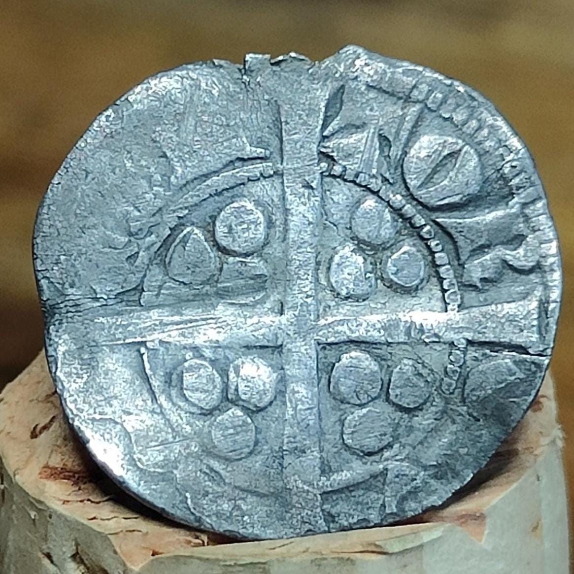 Medieval hammered silver penny coin of King Edward I, 700 years old