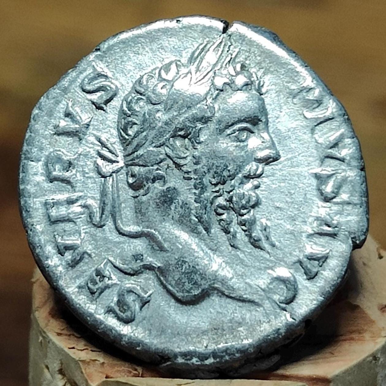 Septimius Severus with Africa reverse Silver Denarius, Ancient roman coin