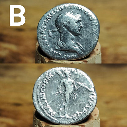 Genuine Roman silver Denarii from the 2nd century, ancient coins