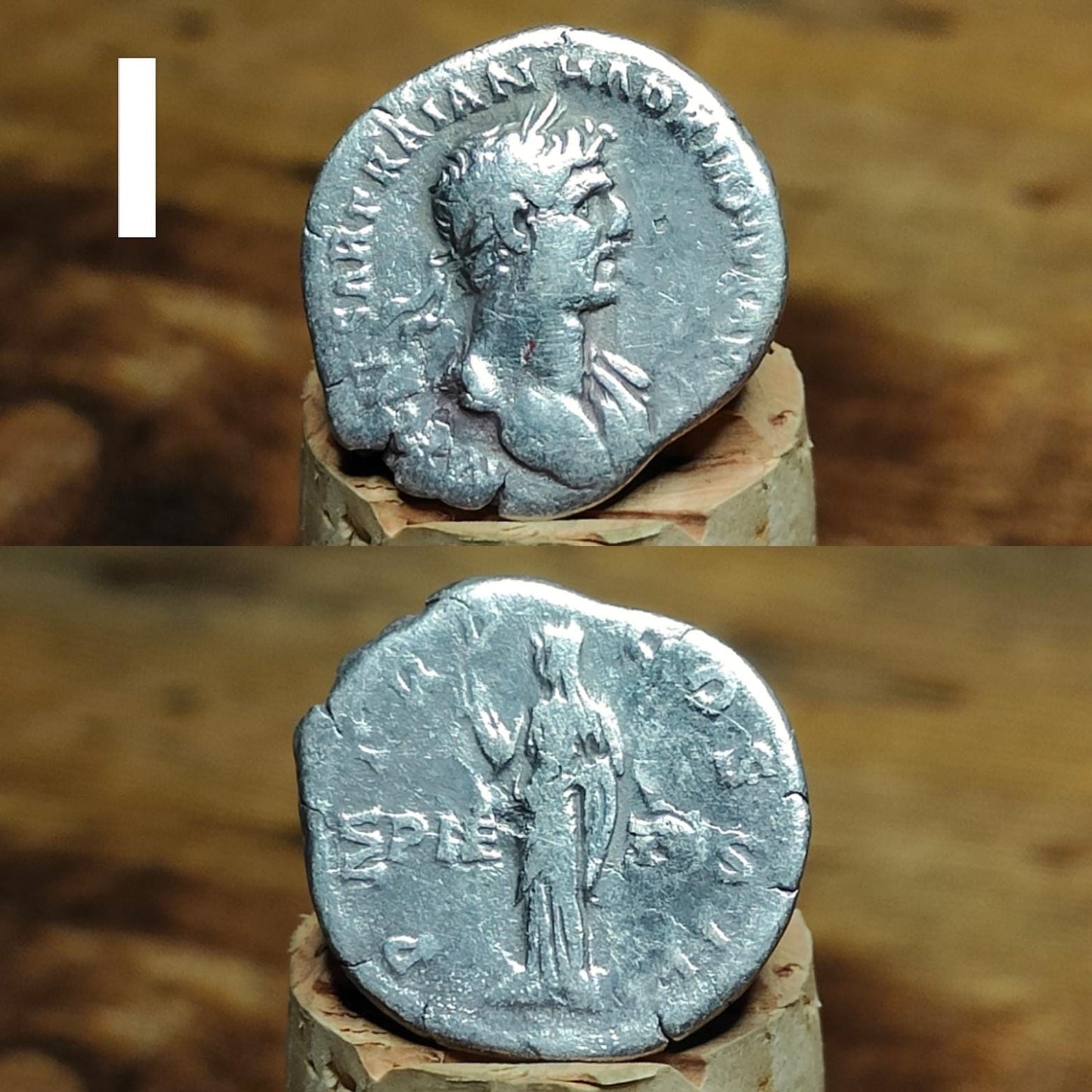 Genuine Roman silver Denarii from the 2nd century, ancient coins