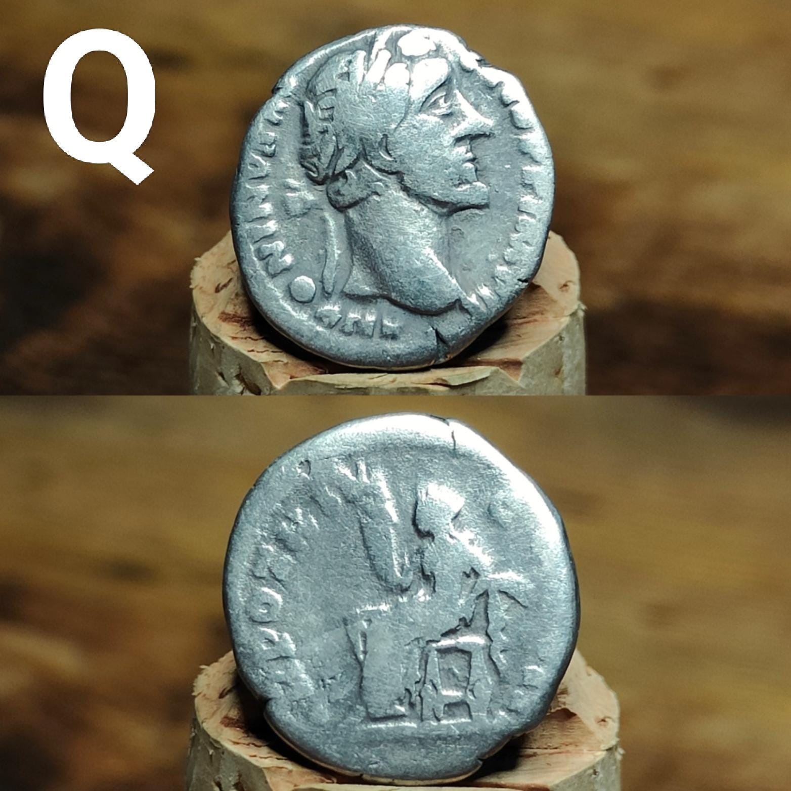 Genuine Roman silver Denarii from the 2nd century, ancient coins