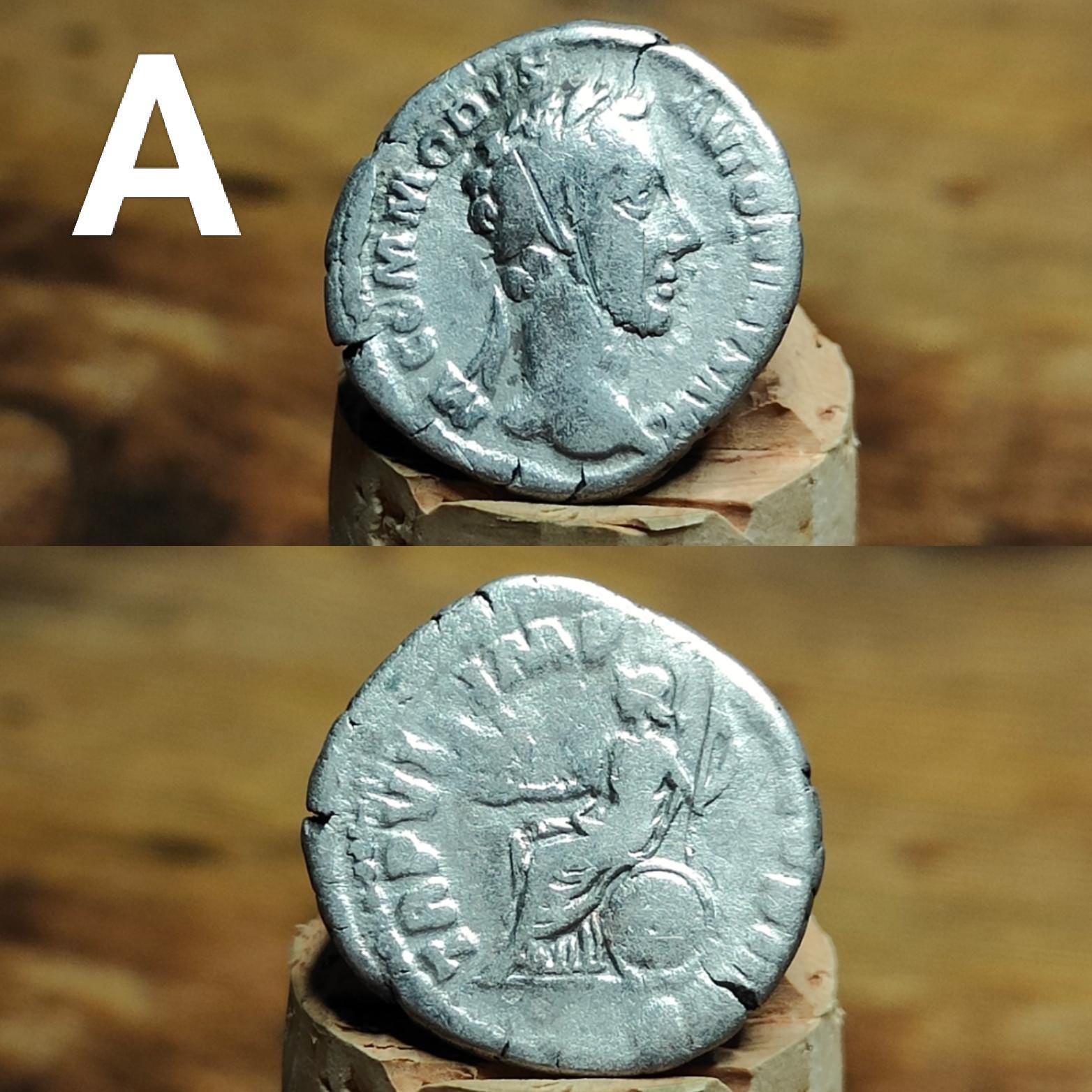Genuine Roman silver Denarii from the 2nd century, ancient coins
