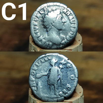 Authentic Roman silver Denarii featuring emperor of Rome, 1800 years old!