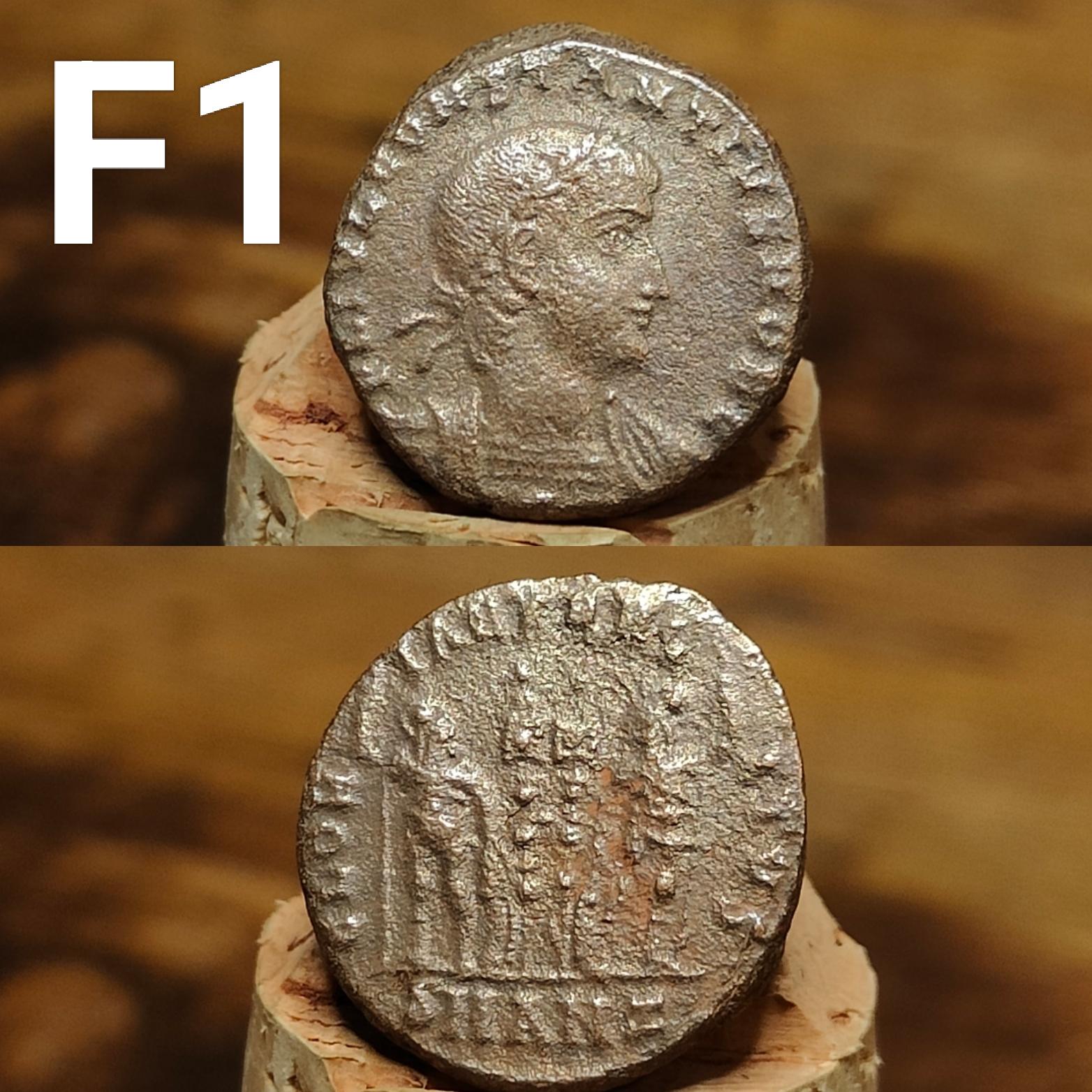 Cleaned Roman coins, ancient Nummus and Follis