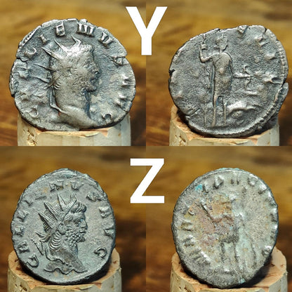 Gallienus Roman coins AE3, 3rd century ancient Antoninianus