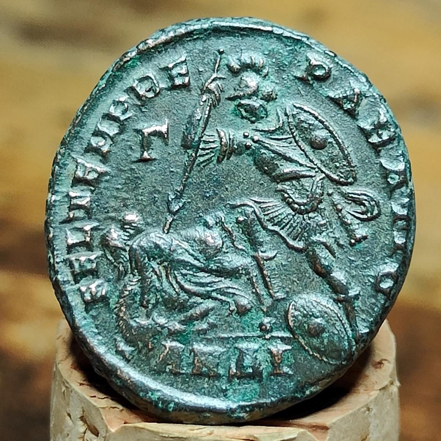 Constantius II Maiorina with fallen horseman reverse, high grade ancient Roman coin