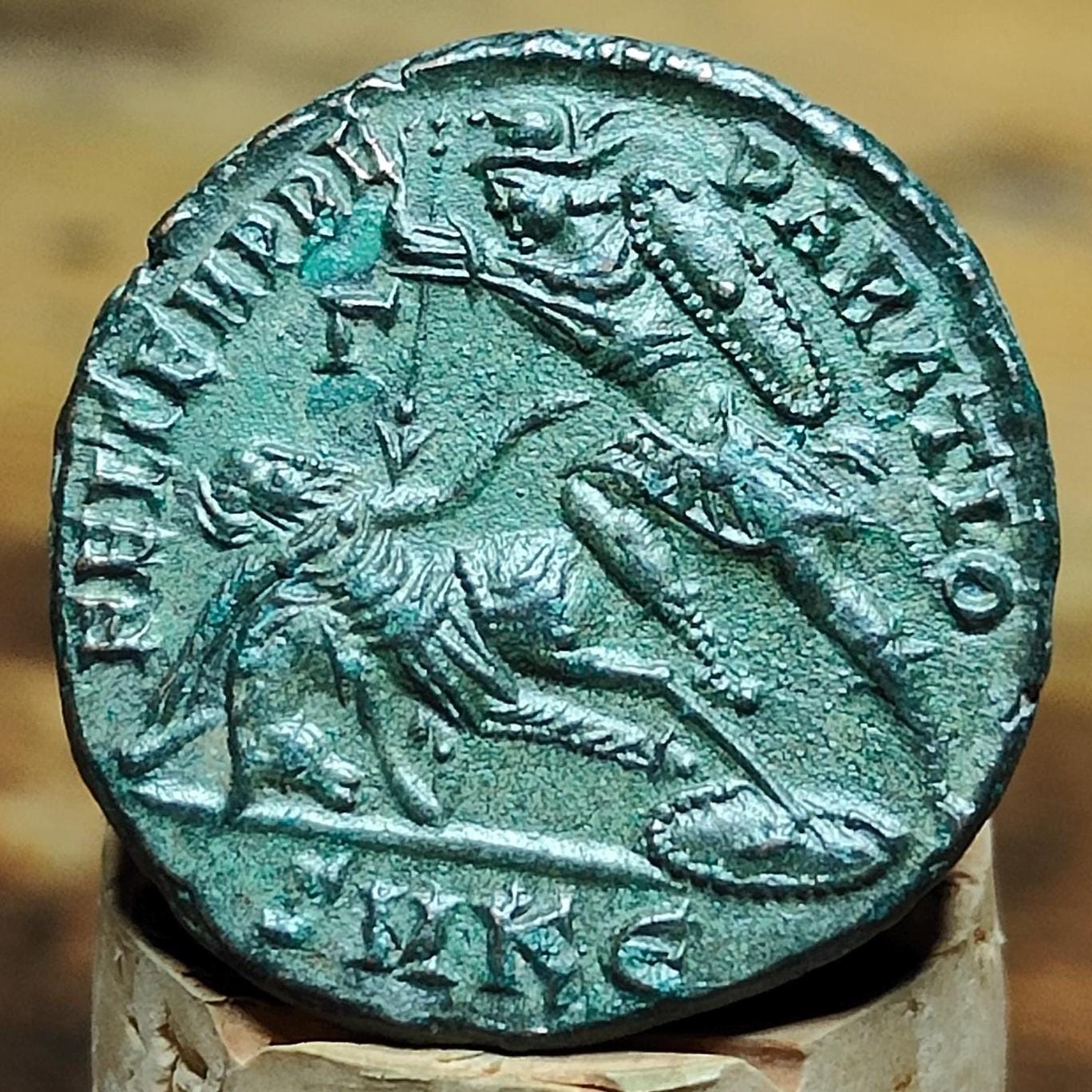 Constantius II Maiorina with fallen horseman reverse, high grade ancient Roman coin