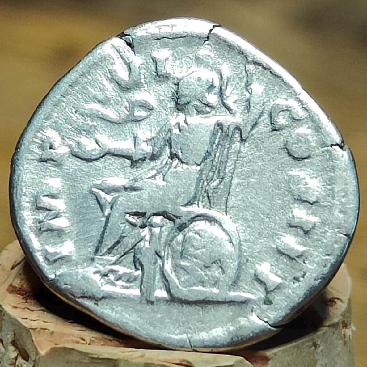 Marcus Aurelius Silver Denarius with Roma reverse, Ancient roman coin