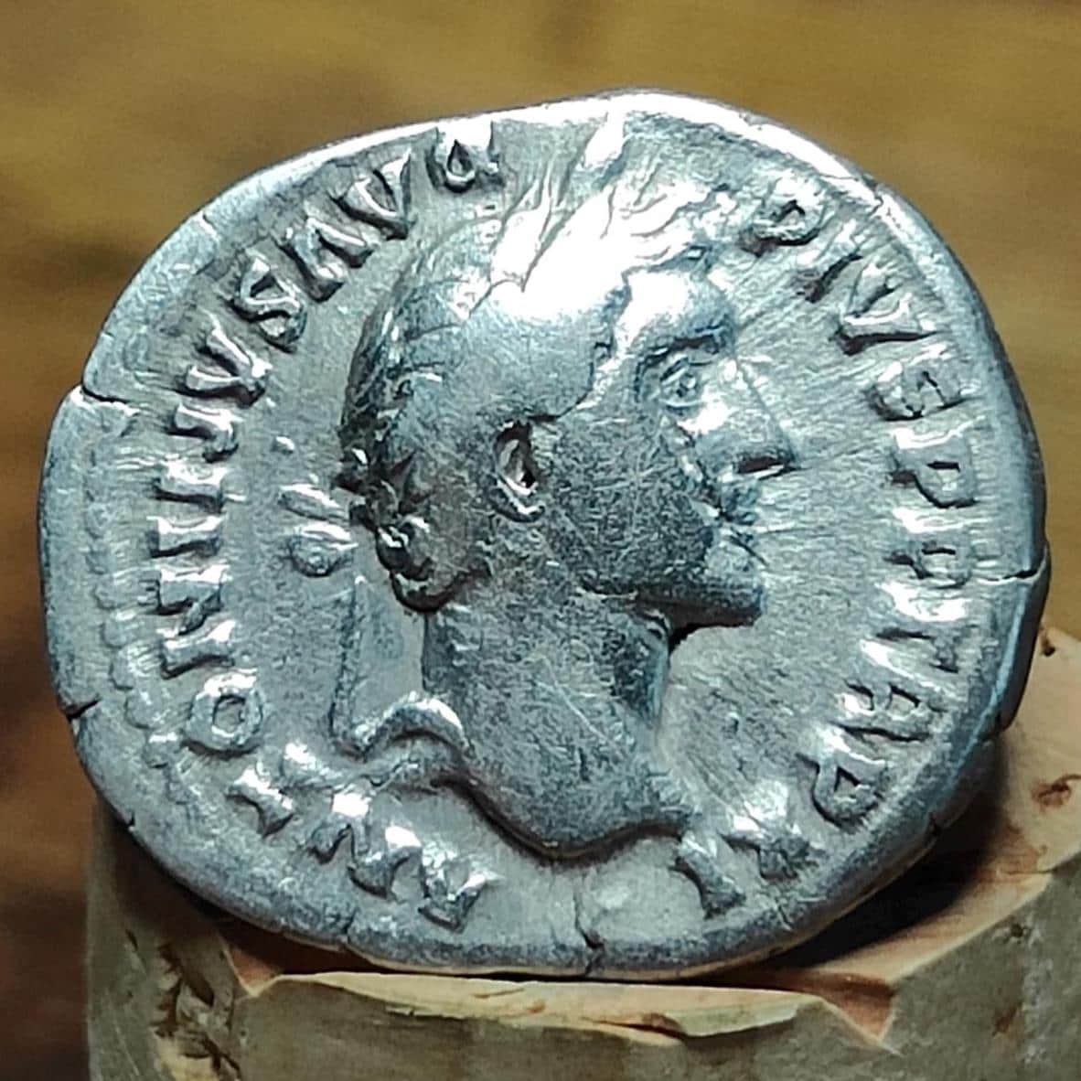 Antoninus Pius with Annona reverse Silver Denarius, Ancient roman coin