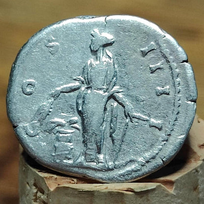 Antoninus Pius with Annona reverse Silver Denarius, Ancient roman coin