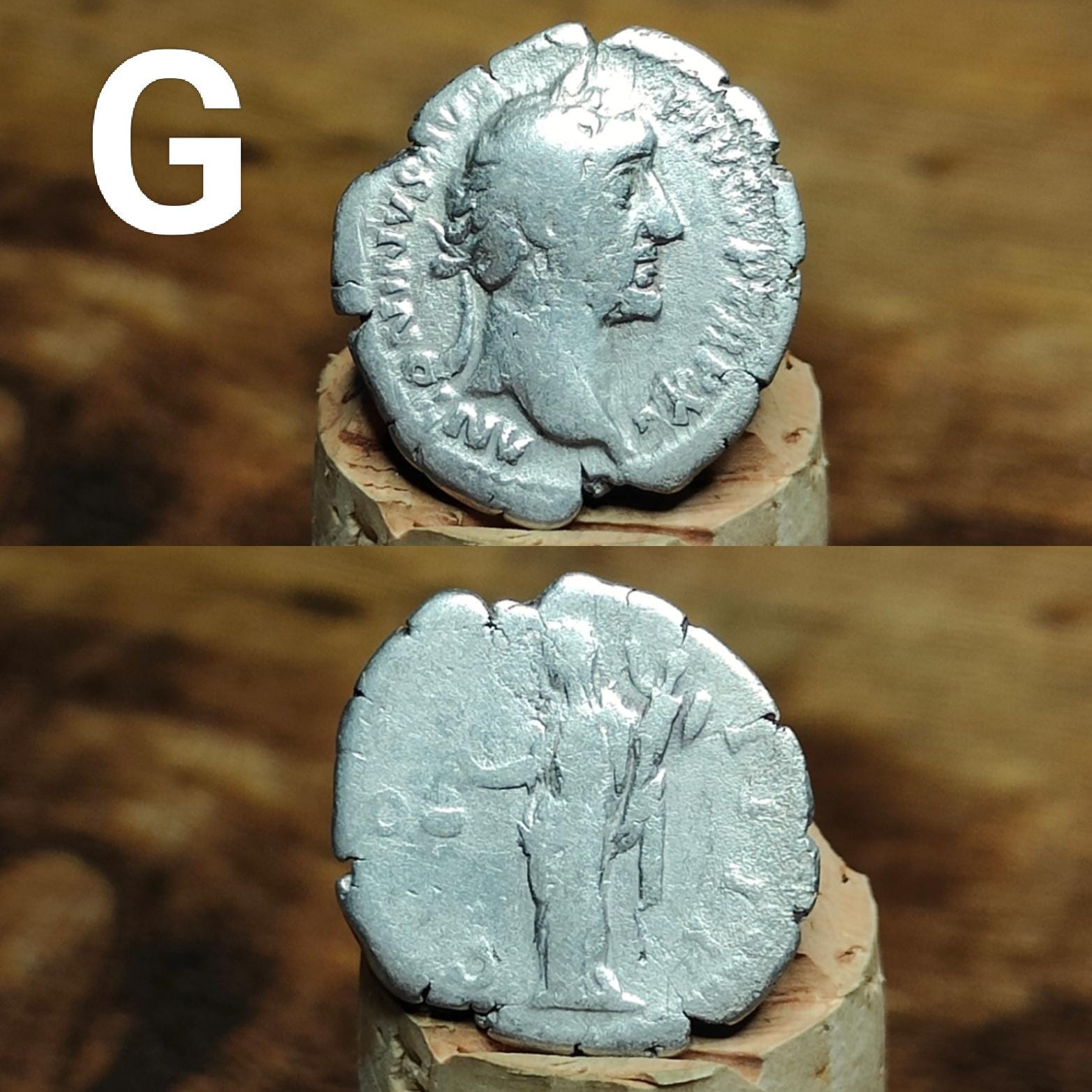 Genuine Roman silver Denarii from the 2nd century, ancient coins