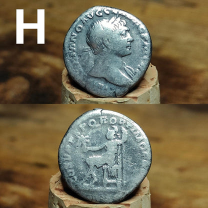 Genuine Roman silver Denarii from the 2nd century, ancient coins