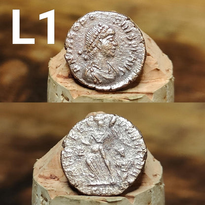 Cleaned Roman coins, ancient Nummus and Follis