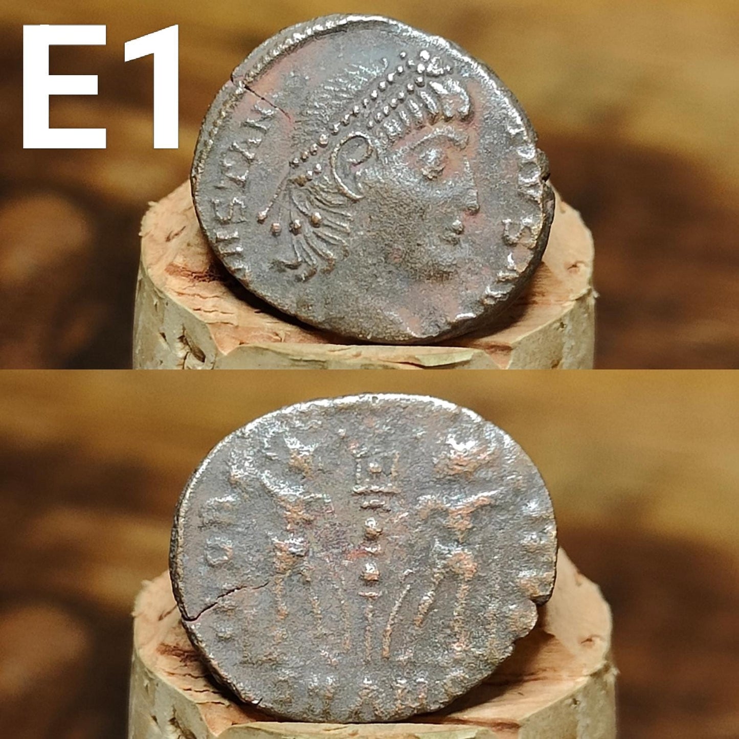 Cleaned Roman coins, ancient Nummus and Follis