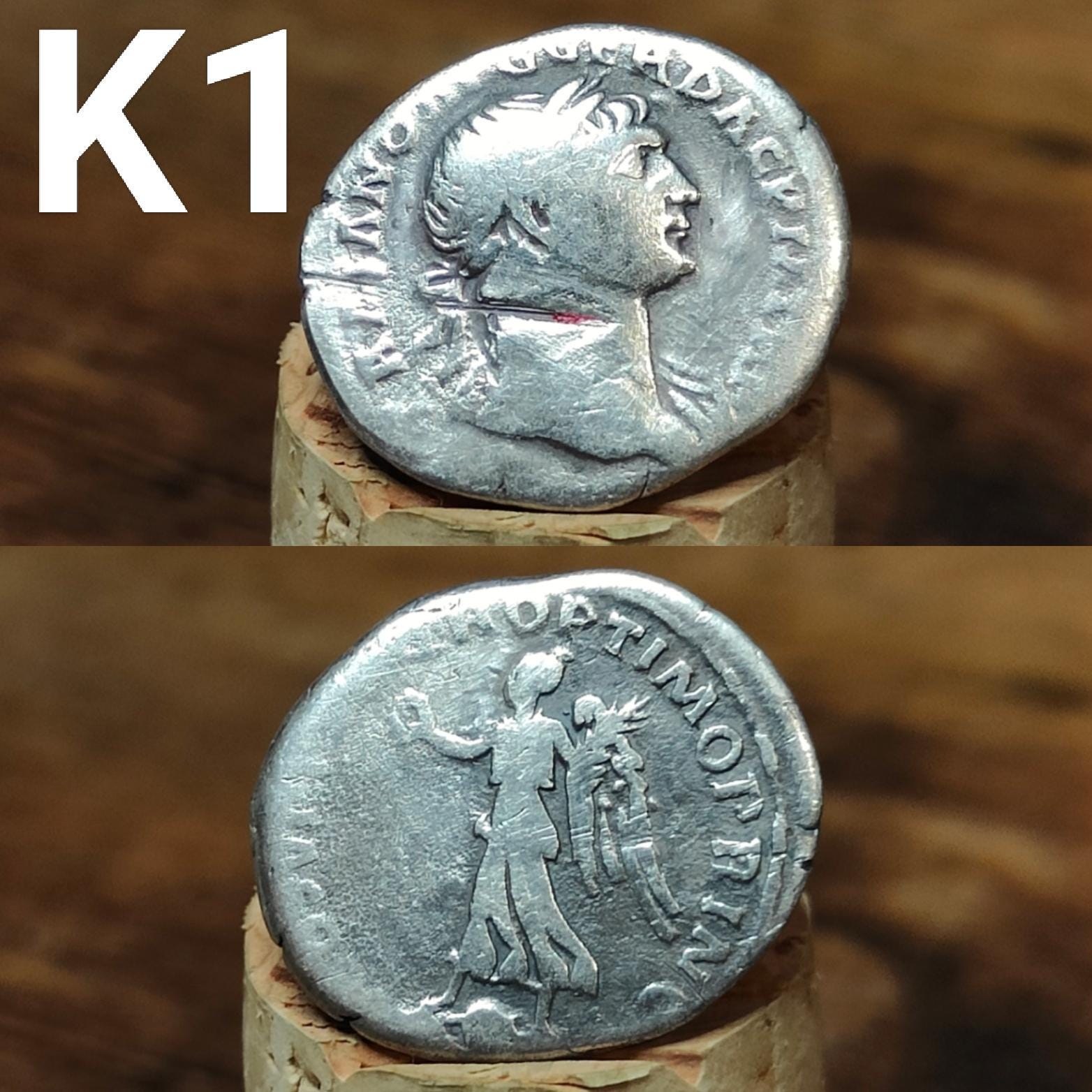 Authentic Roman silver Denarii featuring emperor of Rome, 1800 years old!