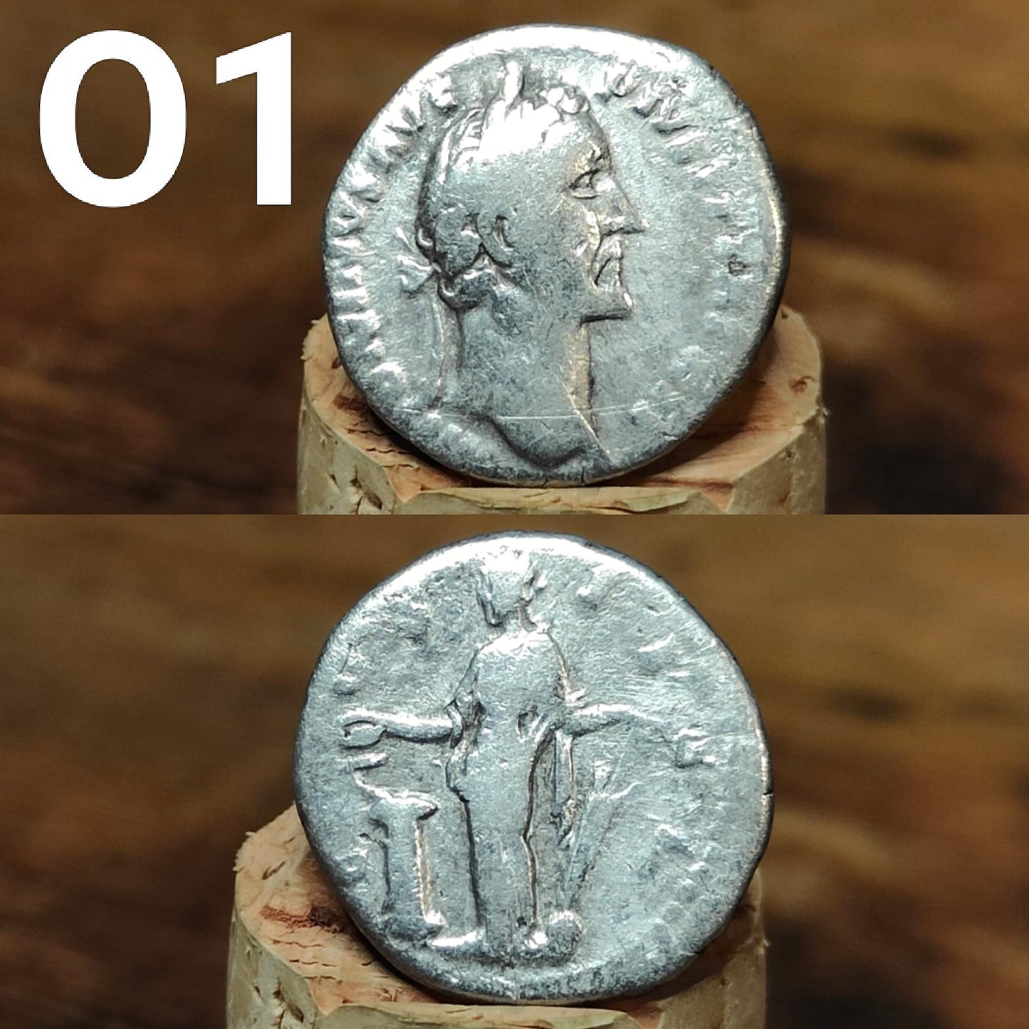 Authentic Roman silver Denarii featuring emperor of Rome, 1800 years old!