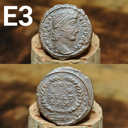Cleaned Roman coins, ancient Nummus and Follis