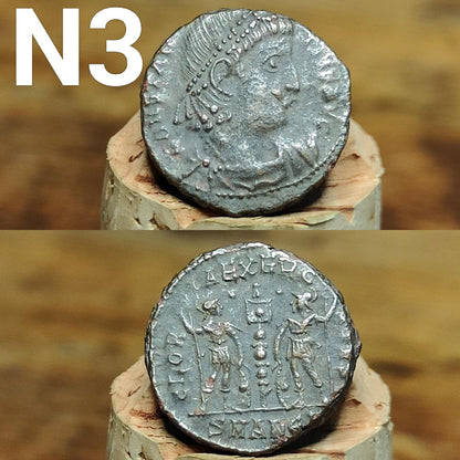 Cleaned Roman coins, ancient Nummus and Follis