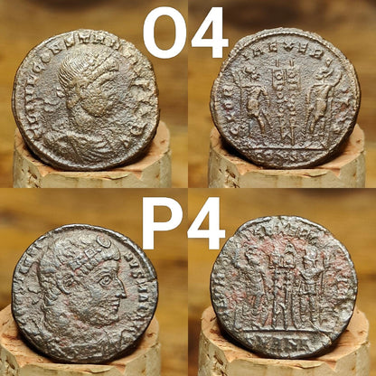 Genuine Roman coins, 4th century ancient Nummus