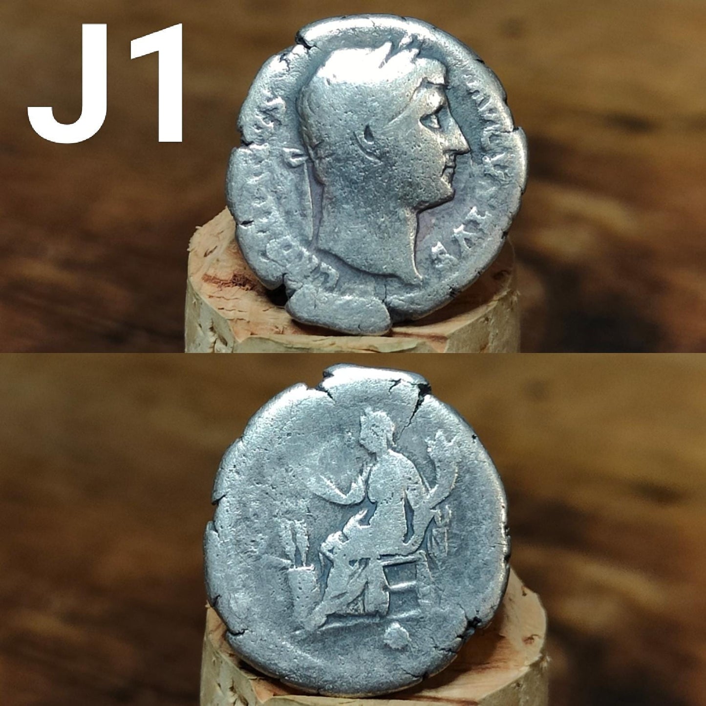 Authentic Roman silver Denarii featuring emperor of Rome, 1800 years old!