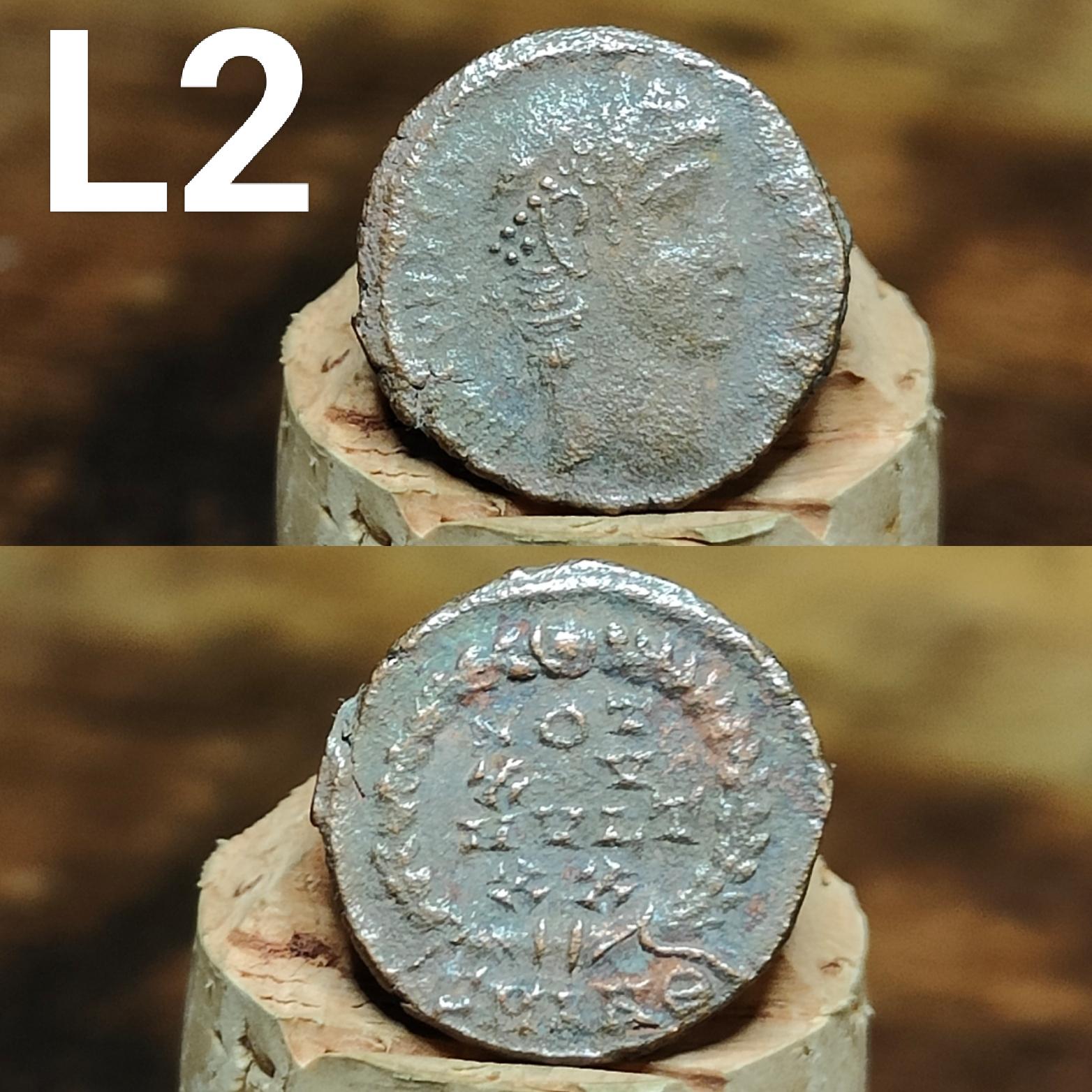 Cleaned Roman coins, ancient Nummus and Follis
