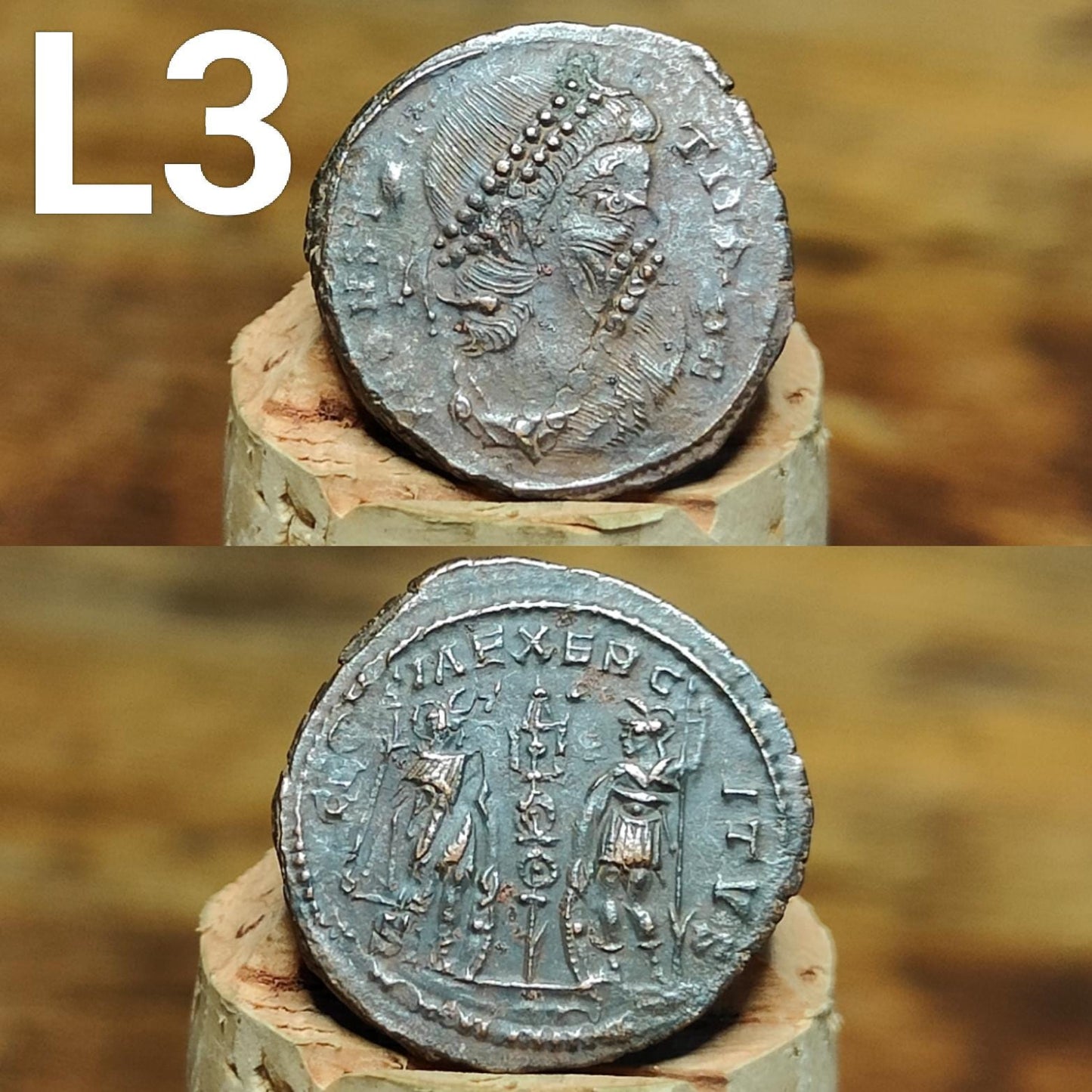Cleaned Roman coins, ancient Nummus and Follis