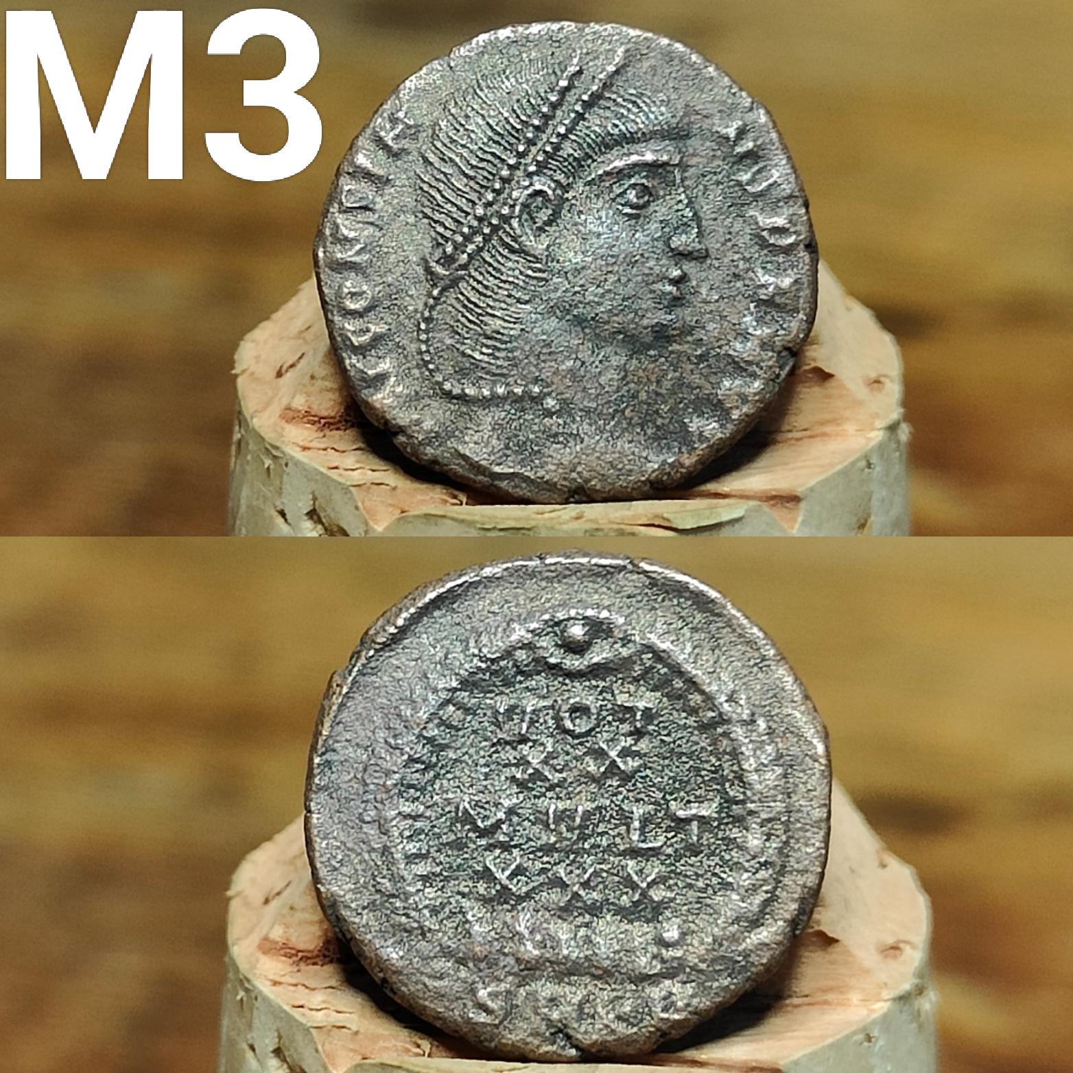 Cleaned Roman coins, ancient Nummus and Follis