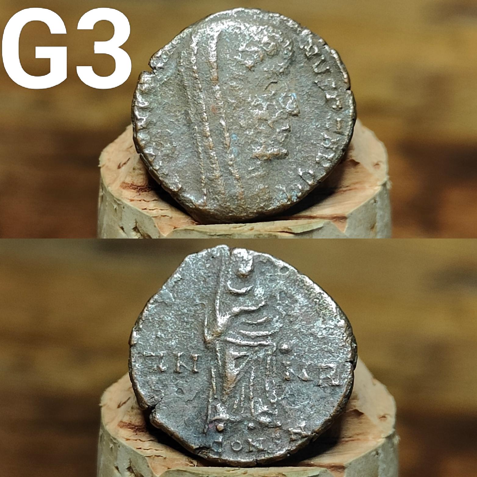 Cleaned Roman coins, ancient Nummus and Follis