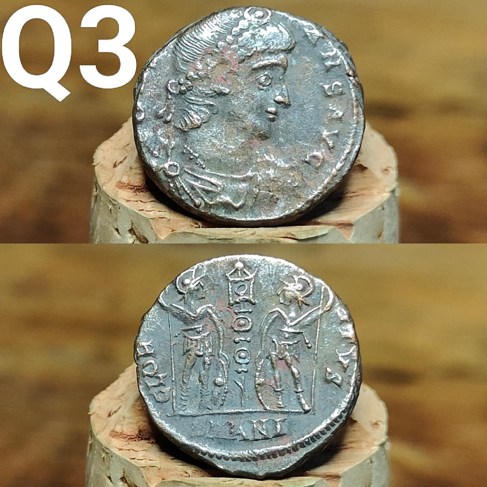 Cleaned Roman coins, ancient Nummus and Follis