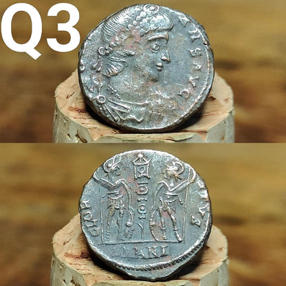 Cleaned Roman coins, ancient Nummus and Follis