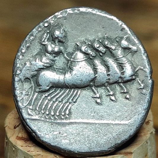 Roman Republic Silver Denarius Gargilius, Ogulnius and Vergilius with Apollo obverse, Ancient roman coin