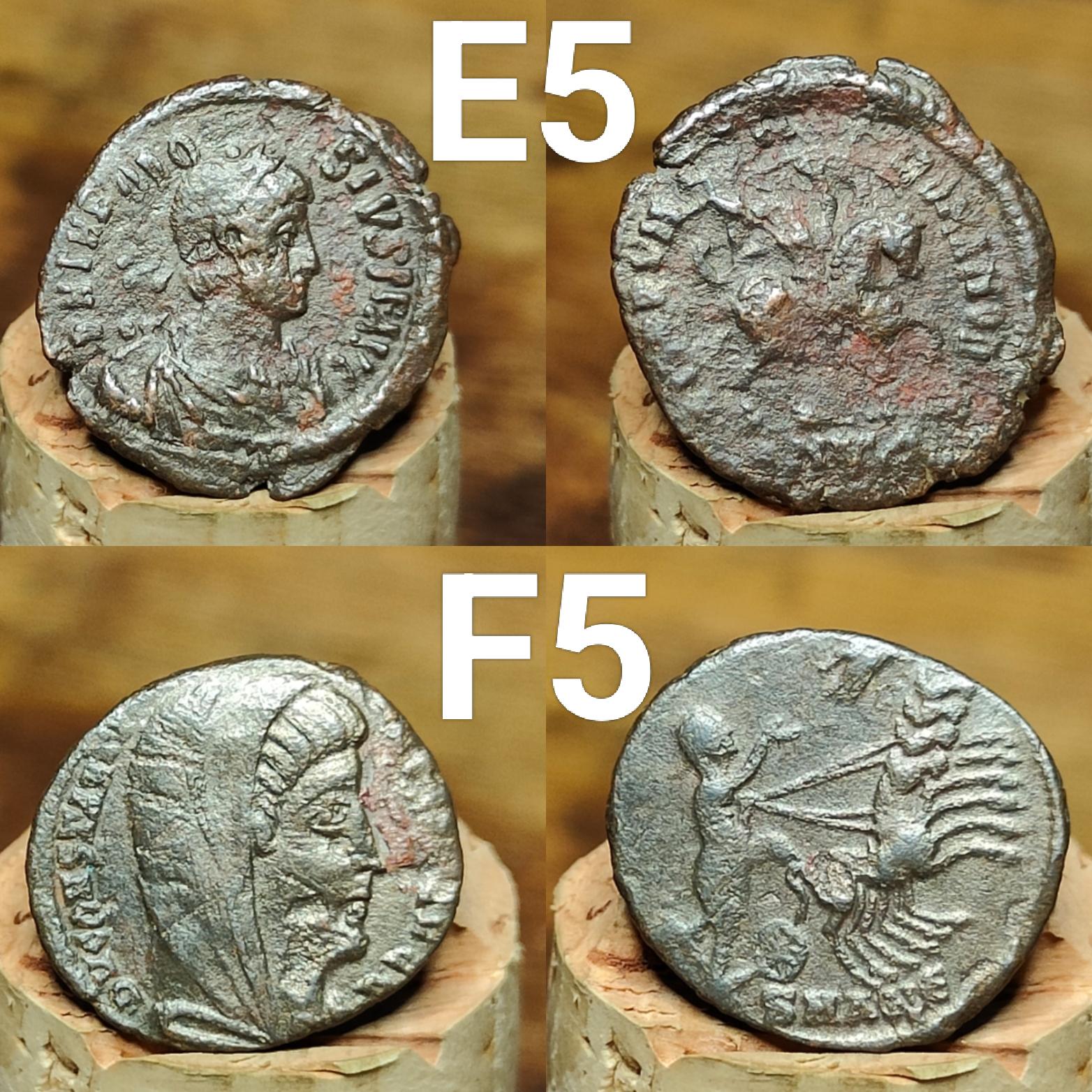 Genuine Roman coins, 4th century ancient Nummus