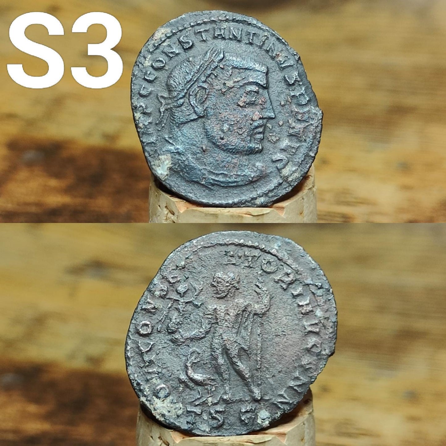 Cleaned Roman coins, ancient Nummus and Follis