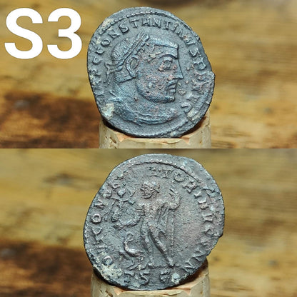 Cleaned Roman coins, ancient Nummus and Follis