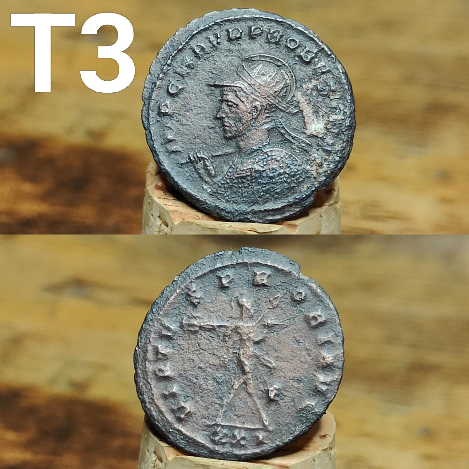 Cleaned Roman coins, ancient Nummus and Follis