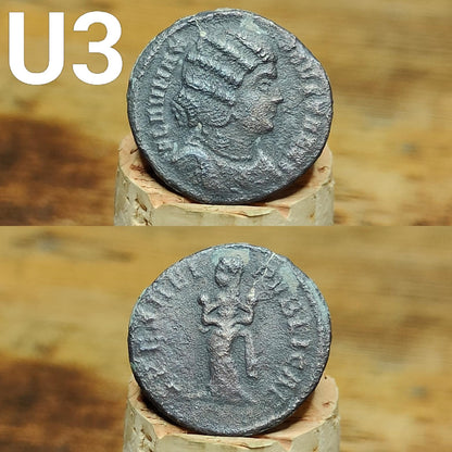 Cleaned Roman coins, ancient Nummus and Follis