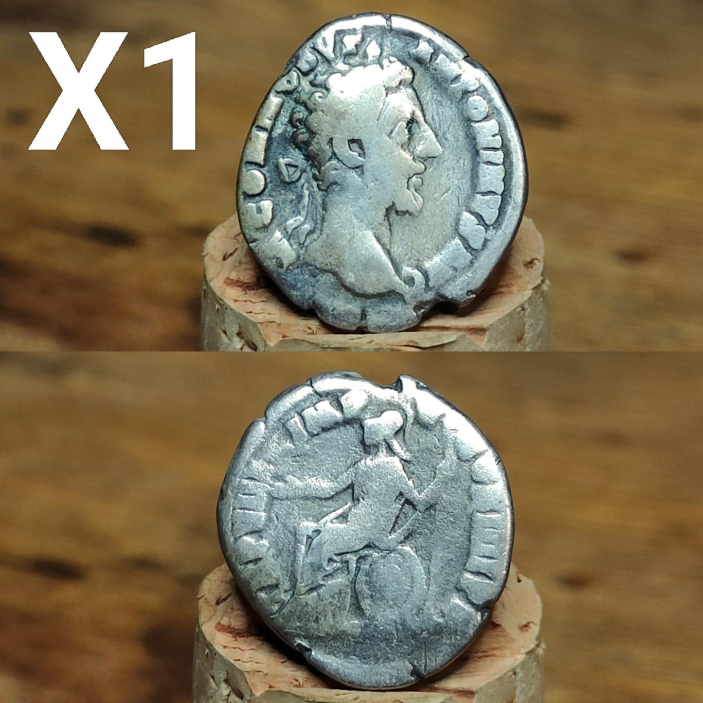 Authentic Roman silver Denarii featuring emperor of Rome, 1800 years old!