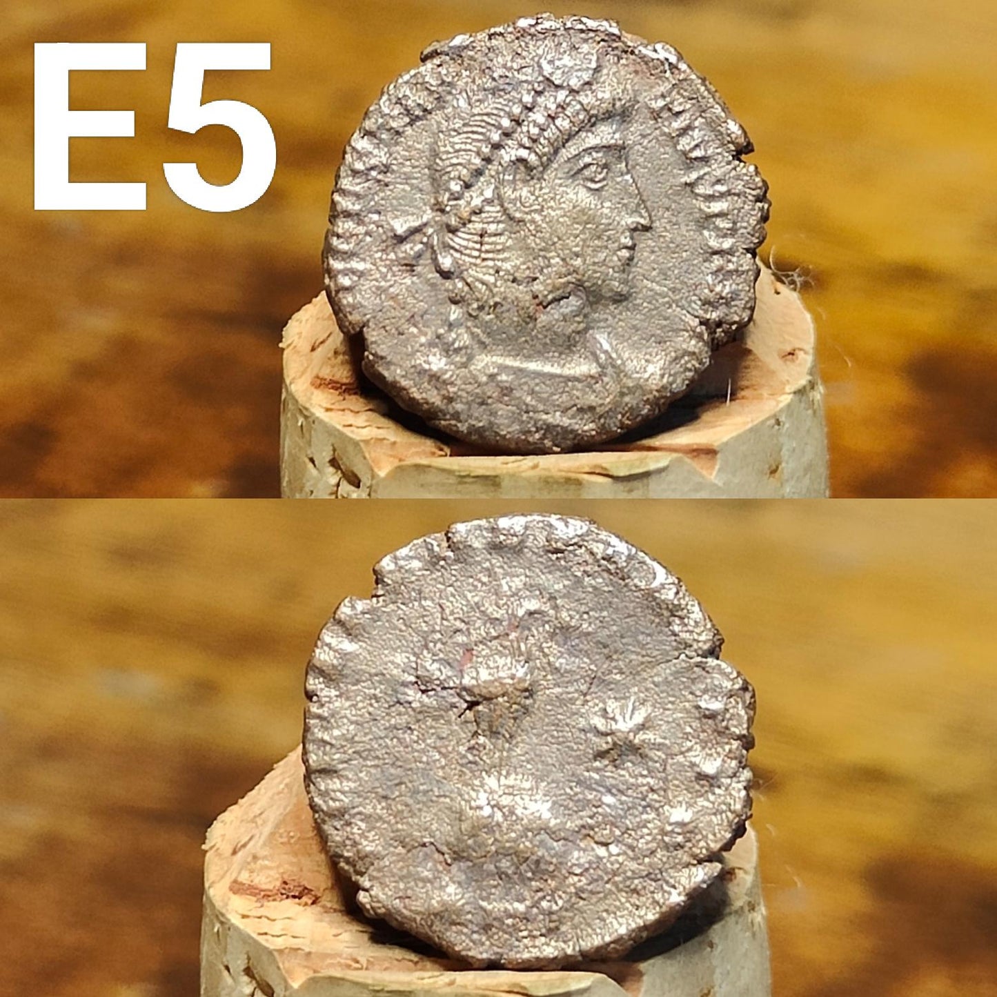 Cleaned Roman coins, ancient Nummus and Follis