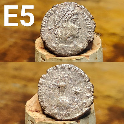 Cleaned Roman coins, ancient Nummus and Follis