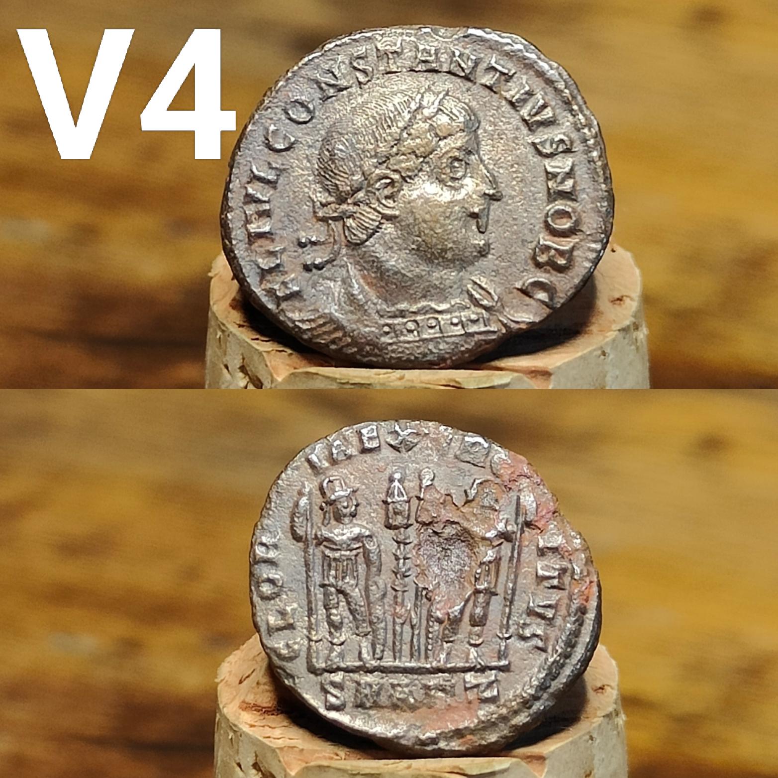 Cleaned Roman coins, ancient Nummus and Follis