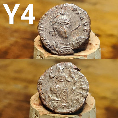 Cleaned Roman coins, ancient Nummus and Follis