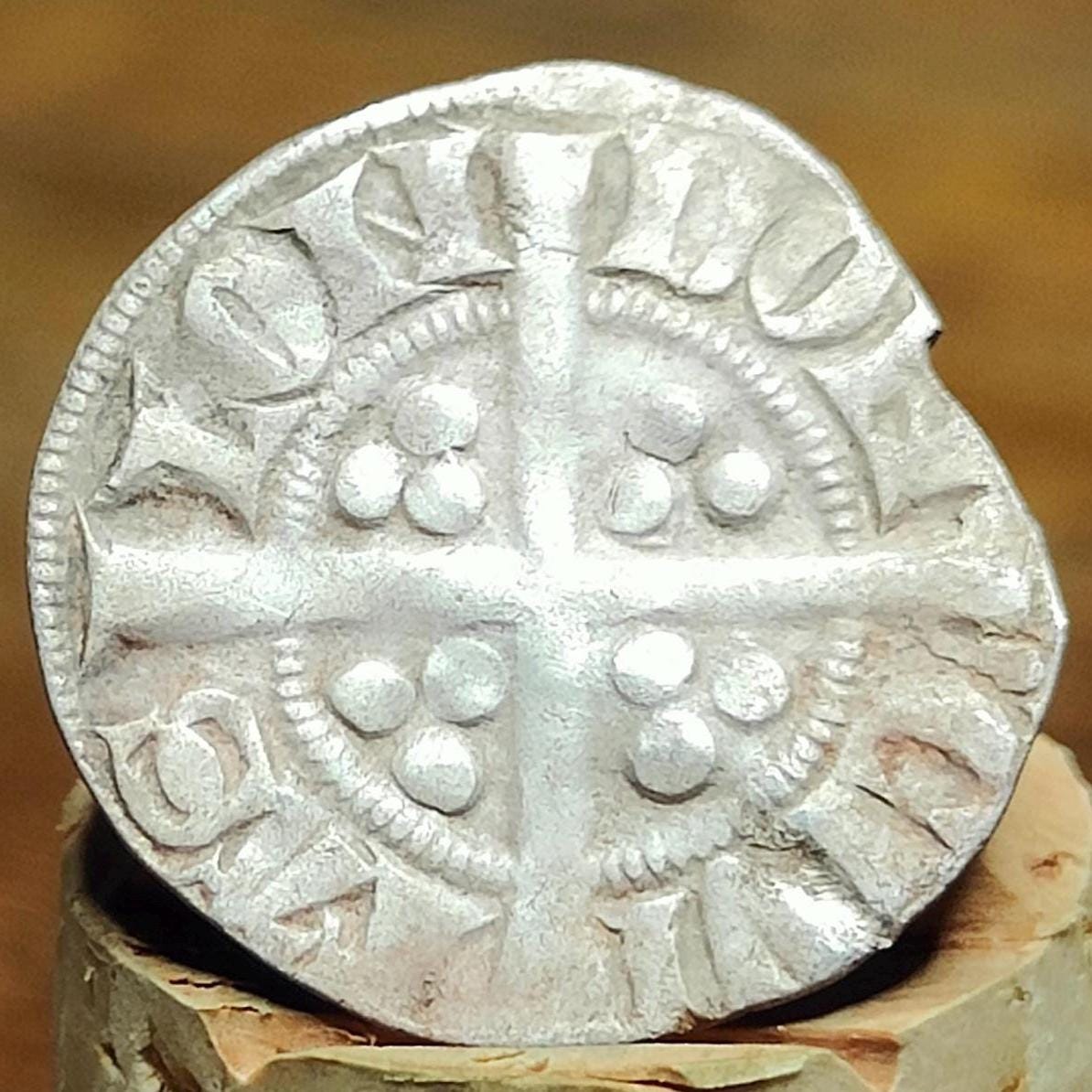 King Edward I Medieval hammered silver penny coin, London mint, 700 years old