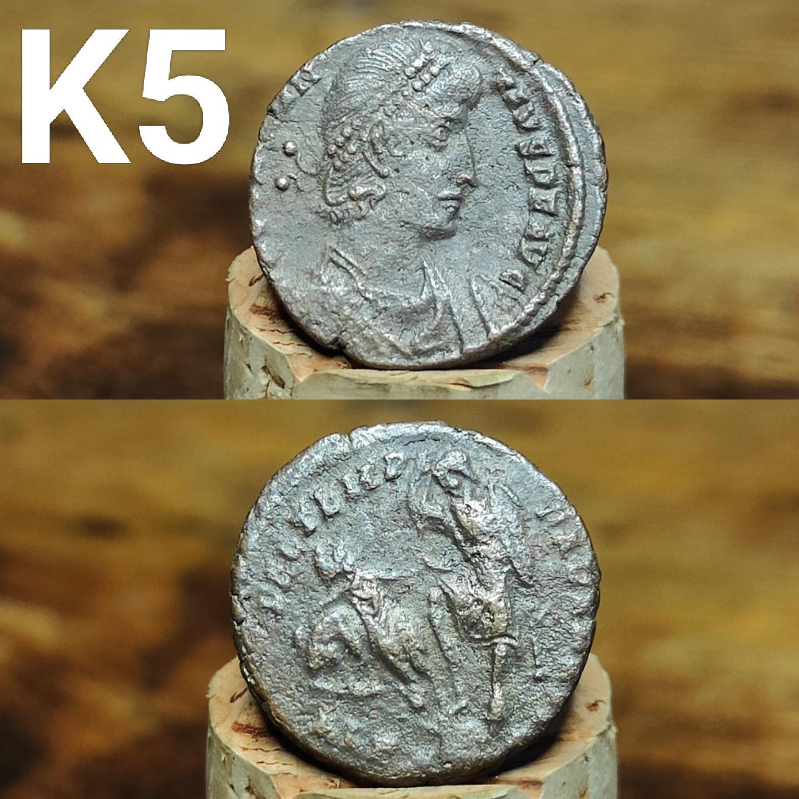 Cleaned Roman coins, ancient Nummus and Follis