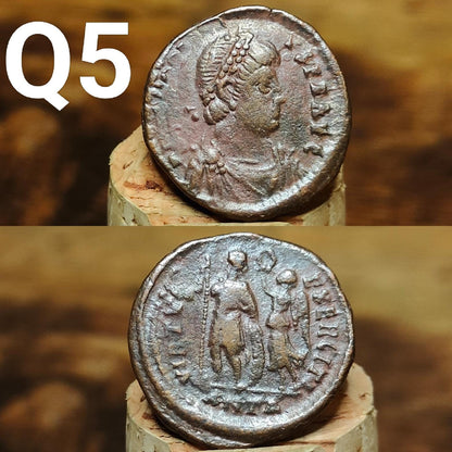 Cleaned Roman coins, ancient Nummus and Follis