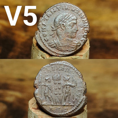 Cleaned Roman coins, ancient Nummus and Follis